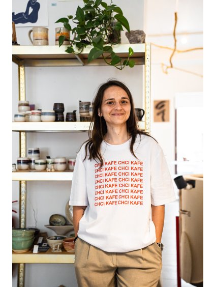 Unisex bílé tričko Chci kafe
