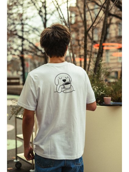 Unisex oversized bílé tričko Beautiful Day Dog