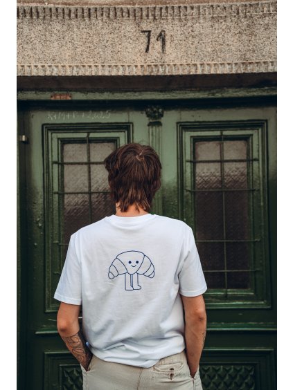 Unisex bílé tričko Roztomilý croissant