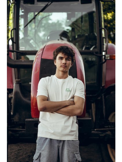 Unisex krémové tričko Traktor