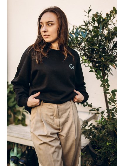 Dámská černá mikina Usmívej se 2.0