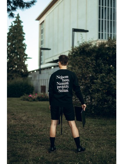 Unisex černá mikina Nejsem busy