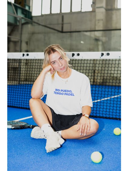 Unisex bílé tričko No puedo tengo padel