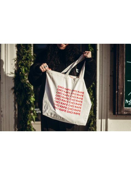 Přírodní plátěná taška Chci kafe