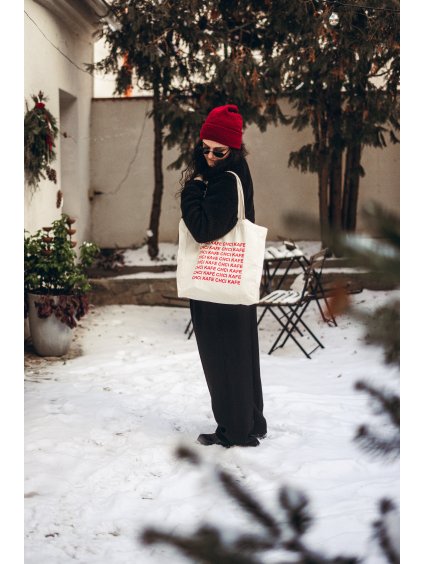 Přírodní plátěná taška Chci kafe