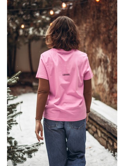 Dámské růžové tričko Loved