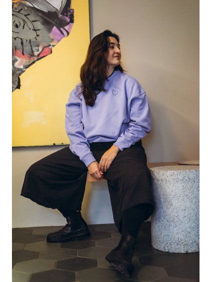 Unisex oversize fialová mikina Strašně dobrý