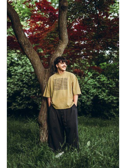 Unisex olivové boxy tričko Chci kafe