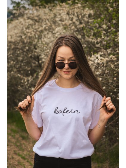 Unisex bílé tričko Kofein