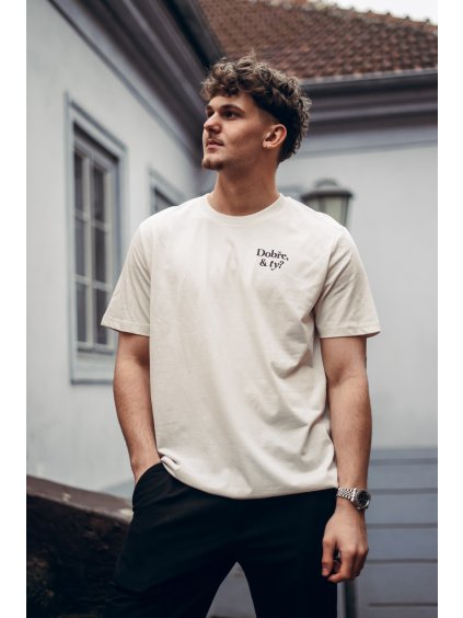 Unisex krémové tričko Dobře a ty