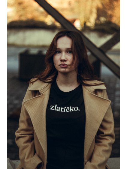 Unisex černé tričko Zlatíčko