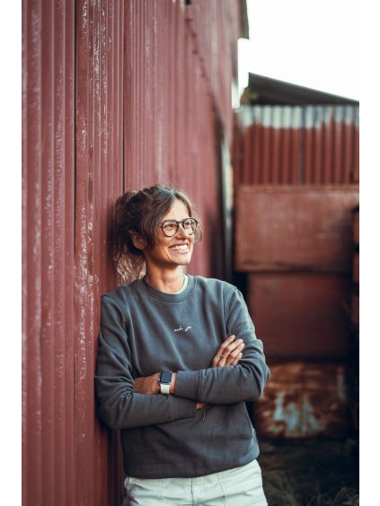 Unisex tmavě šedá mikina Ach jo