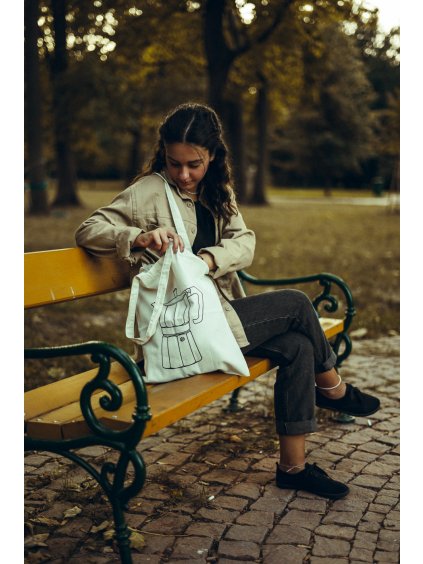 Lehká přírodní plátěná taška Moka