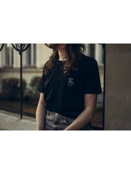 Unisex černé tričko V60
