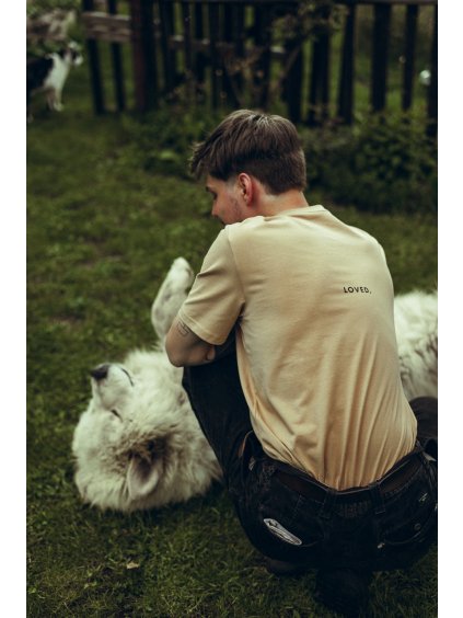 Unisex světle hnědé tričko Loved