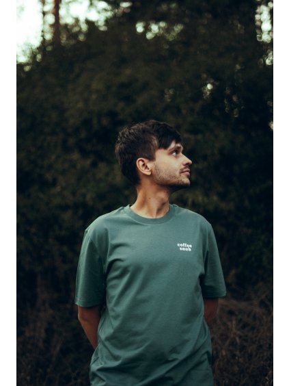 Unisex zelené tričko Coffee snob miniature