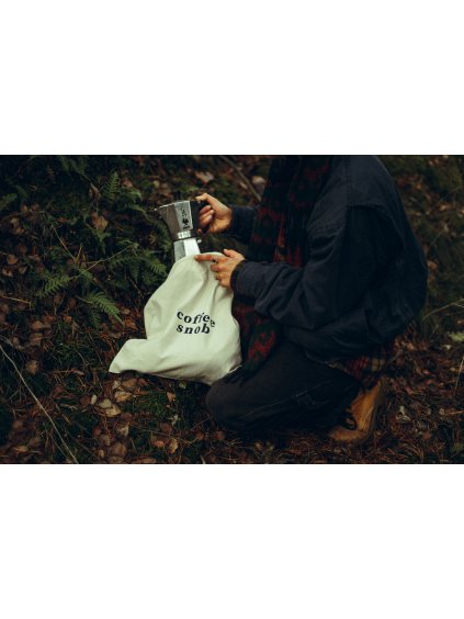 Lehká přírodní plátěná taška Coffee snob