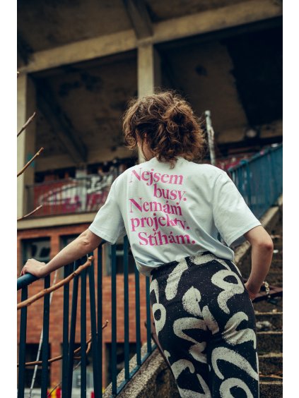 Unisex světle modré tričko Nejsem busy