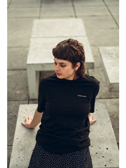 Unisex černé tričko Food snob