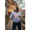 Unisex oversized fialové tričko Chci kafe