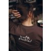 Unisex hnědé tričko Kafe, prosím