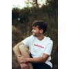 Unisex bílé tričko Diskomfort red