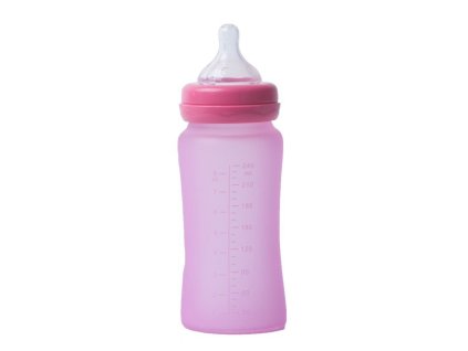 Sklenená fľaša Bo Jungle B-Thermo – 240 ml, s úchytmi, ružový variant Pink