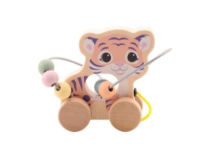 Drevená hračka The Wildies Family – tiger s labyrintom, od 12 mesiacov