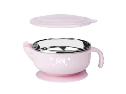Nerezová termomiska s prísavkou Saro Baby – 350 ml, farba Pink