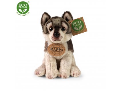 Rappa plyšový vlk sediaci 15 CM ECO-FRIENDLY