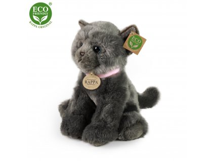 Rappa plyšová mačka ležiaca šedá 25 CM ECO-FRIENDLY