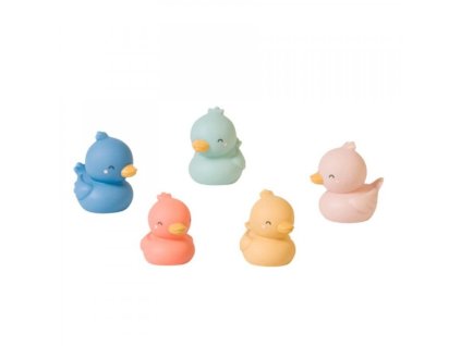 Saro Baby hračky do vody Little Ducks – súprava 5 pastelových kačičiek, 4m+