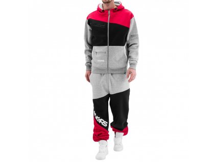 dangerous dngrs souprava panska sweat suit greyblackred teplakova hip hop