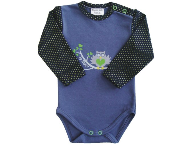 Kojenecké body s dlouhým rukávem Sova černá