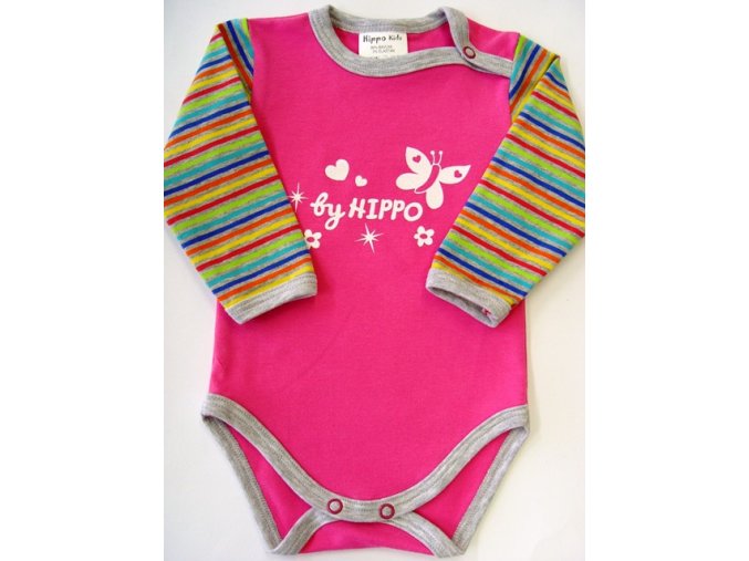 Kojenecké body s dlouhým rukávem Pastelka pink