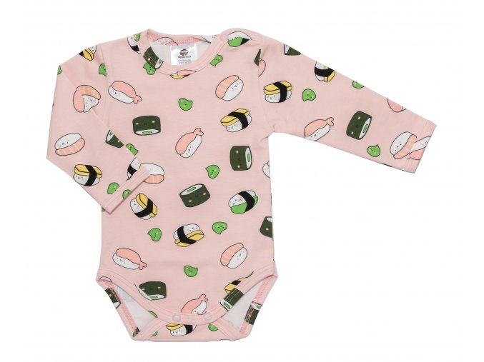 Kojenecké bodyčko pro miminka, bodycko pro miminka sushi růžové