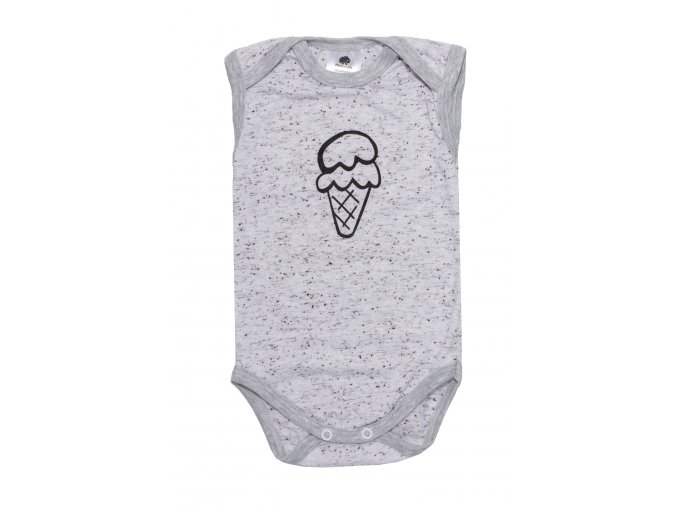 Kojenecké body tílko pro miminka Ice Cream Grey HIPPOKIDS