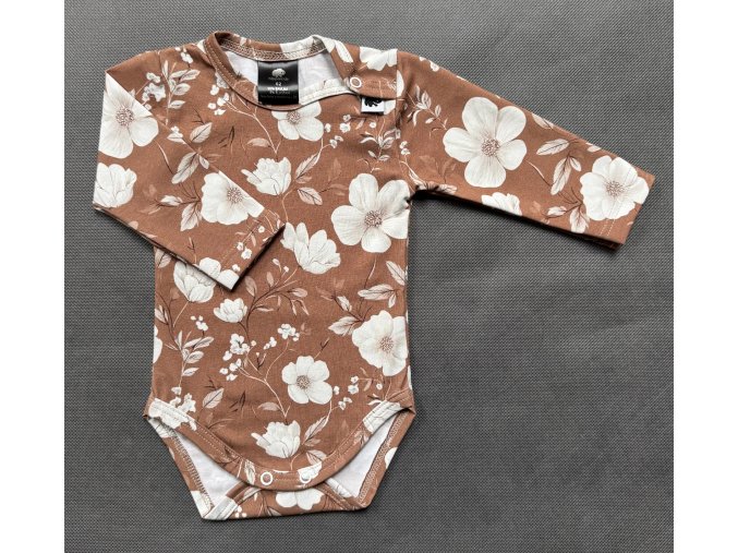 Kojenecké body s dlouhým rukávem Mocca