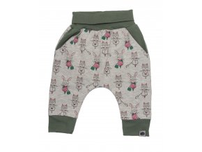 Kojenecké oblečky polodupačky tepláčky Hippokids Shopping Grey. Dětské tepláčky se zvířátky hippokids Shopping Gre