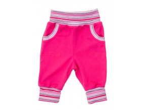 Oblečení pro miminka, kojenecké oblečení, polodupačky Hippokids Classic Dragon pink. Oblečte vaše miminko do nestárnoucí klasiky polodupaček značky Hippokids Classic s proužky. Rostoucí tepláčky s ohrnovacím nápletem.