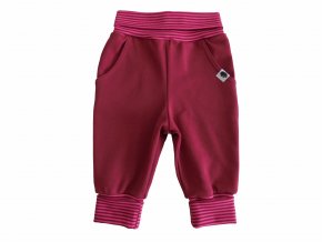 Oblečení pro miminka. Kojenecké a dětské oblečení. České kvalitní oblečení. Polodupačky Classic Retro vínové. Tepláčky s ohrnovacím nápletem v pase a na nohavicích. Vínové tepláčky pro holky.Tepláky pro kojence.