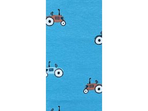 Kojenecké a dětské tričko s dlouhým rukávem Traktor modrá