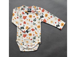 Kojenecké body s dlouhým rukávem Barevný květ