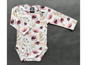 Kojenecké body s dlouhým rukávem Vlčí máky