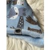 zateplená čepička Fox blue. Oblečení pro miminka. České oblečení. Modrá. Šedá. Motiv lišky. Neutrální. Hippokids. detail
