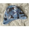 zateplená čepička Fox blue. Oblečení pro miminka. České oblečení. Modrá. Šedá. Motiv lišky. Neutrální. Hippokids