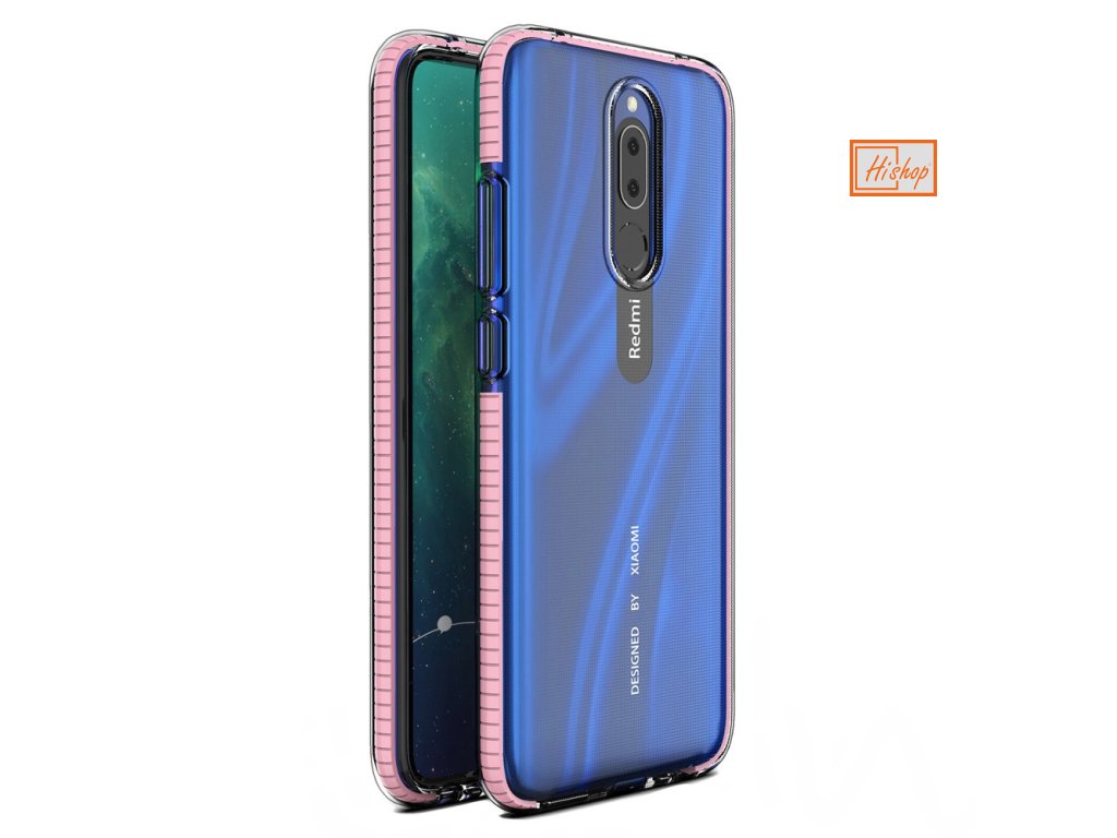 eng pl Spring Case clear TPU gel protective cover with colorful frame for Xiaomi Redmi 8A Xiaomi Redmi 8 light pink 59050 1