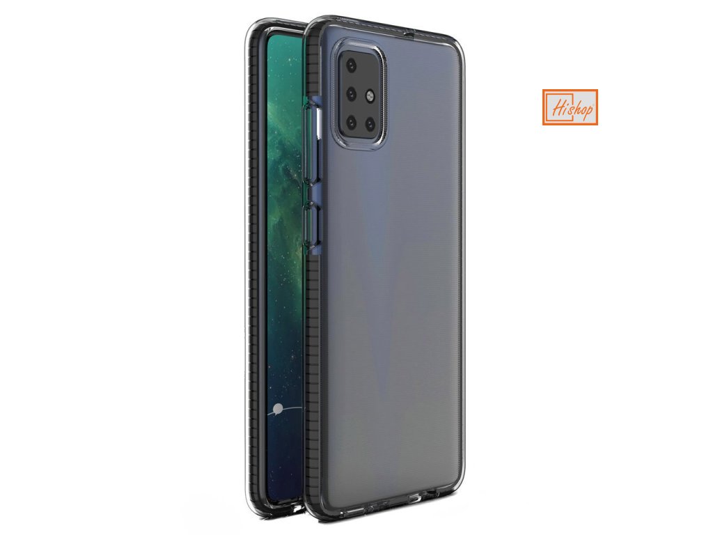 eng pl Spring Case clear TPU gel protective cover with colorful frame for Xiaomi Redmi Note 9 Pro Redmi Note 9S black 61313 1