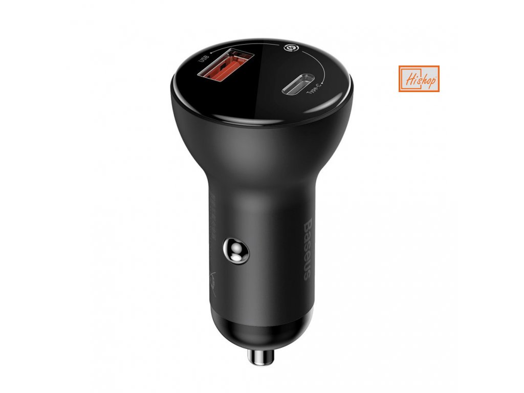 eng pl Baseus car charger USB USB Type C 45 W 5 A SCP Quick Charge 4 0 Power Delivery 3 0 LCD display gray CCBX C0G 60872 1