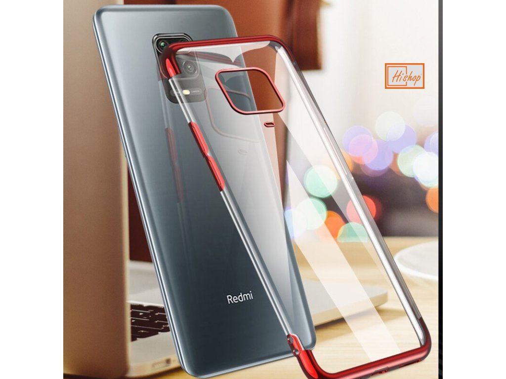 eng pl Clear Color Case Gel TPU Electroplating frame Cover for Xiaomi Redmi 10X 4G Xiaomi Redmi Note 9 red 62530 4
